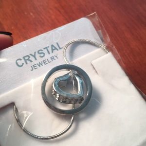 Heart and Sphere Pendant Silver Necklace